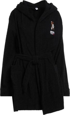 Moschino Onderbeer Katoen Spons Zwart Logo - Dames - Badjassen - Zwart - XL - Katoen - Nachtkleding