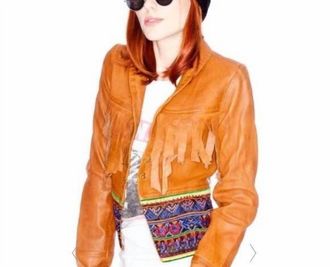 One Teaspoon Morrison Leather Jacket In Brown