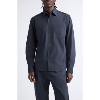Herno Stretch Modal Shirt Jacket in 9200 Navy at Nordstrom, Size Xx-Large