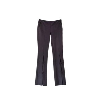 Versace Jeans Couture Tecno Cady Pantalone Aperto - female - Versace Jeans Couture - Wide Trousers - Black - S - Trousers