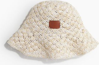 H&M Bucket Hat aus Stroh im H&auml;kellook - White