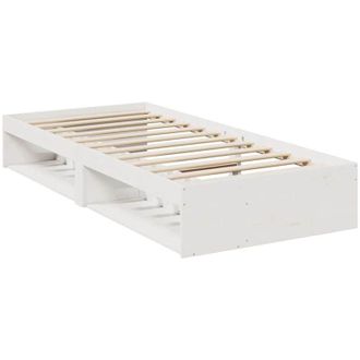 vidaXL Sof&aacute; Cama Sin Colch&oacute;n Madera Maciza De Pino Blanco 90x190 Cm Vidaxl