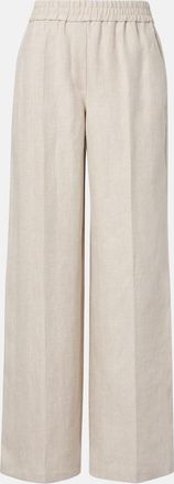 Brunello Cucinelli Pantaloni in lino e cotone a gamba larga