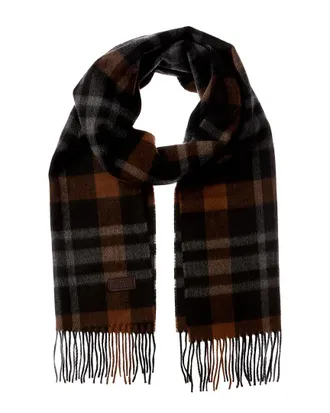 Hickey Freeman Exploded Plaid Cashmere Scarf