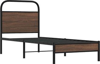 vidaXL Estructura de cama sin colchón 75x190 cm madera marrón roble Vidaxl
