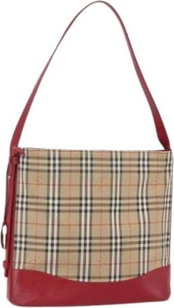 Burberry Pre-owned Shoulder Bags, female, Beige, Size: ONE SIZE Pre-owned Canvas Shoulder Bag