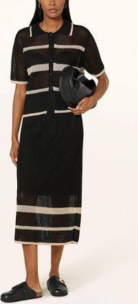 Joseph Ribkoff Knit Collar Top In Black Tan