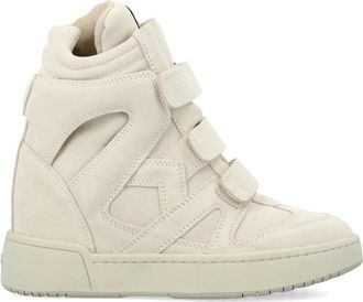 Isabel Marant Chalk Sneakers High Top met Verborgen Sleehak - Dames - Sneakers - Beige - 38 EU - Leer - Schoenen