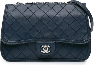 Chanel Hobo Bags - 2012-2013 Medium Stitched Calfskin Citizen Flap - Gr. unisize - in Blau - für Damen