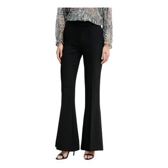 Twinset Broeken, Dames, Zwart, M, Polyester, Crepe Flared Broeken