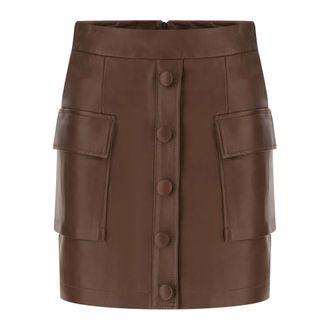Emma & Gaia G493 302 Leren Rok - Dames - Rokken - Bruin - Maat: 2XS Leer