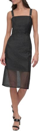 DKNY Circle Organza Eyelet Midi Dress