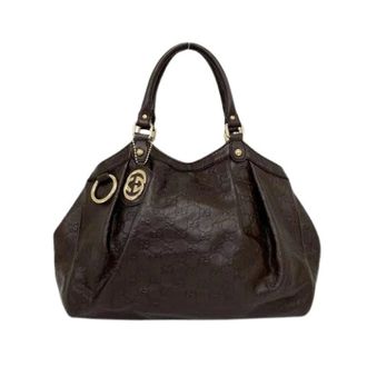 Gucci Pre-owned Handbags, female, Brown, Size: ONE SIZE Pre-owned Sukey Leather Handbag