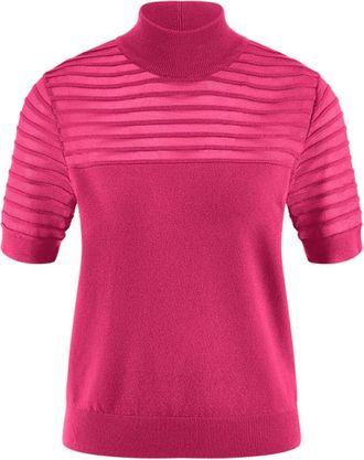 Riani Shirt met Hoge Kraag - Dames - Coltruien - Roze - M - Polyester - Truien & Vesten