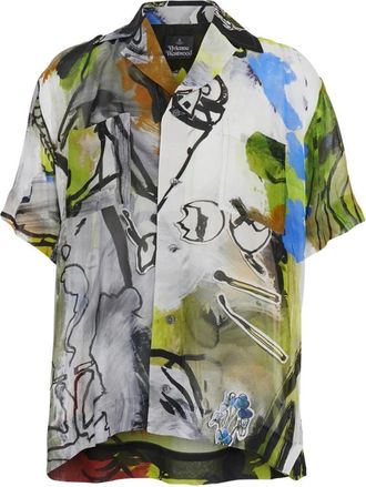 Vivienne Westwood Camp Shirt - Heren - Korte mouwen Overhemden - Veelkleurig - L - Katoen - Overhemden