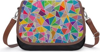 Generic Bunch Of Triangles Small Womens Crossbody Bags Shoulder Handbag with Adjustable Strap for Travel