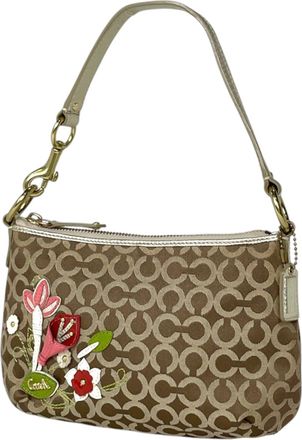 Coach Brown Canvas Leather Pouch (Pre-Owned)