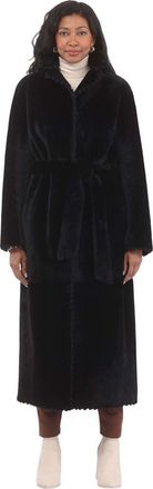 Gorski Reversible Genuine Shearling Long Coat in Black/black at Nordstrom, Size Small