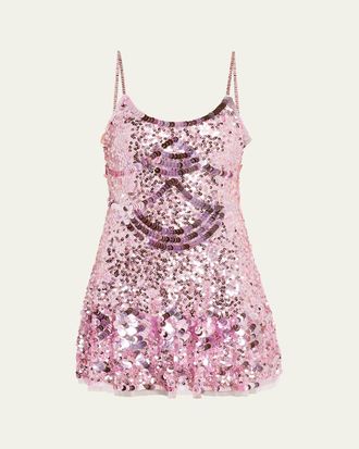 LoveShackFancy Liria Sequined Mini Dress