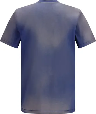 Moschino Mens Organic Cotton Jersey T-Shirt Fantasia Blu T-Shirts And Polos
