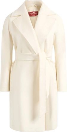 Max Mara Jassen, Dames, Wit, S, Wol, Mstdravenna Jas