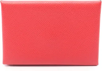 Herm&egrave;s Red Color Rouge Casaque Epsom Leather Coin Purse/Coin Case (Pre-Owned)