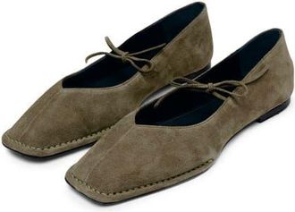 Alohas Sway Square Toe Ballet Flat in Khaki at Nordstrom, Size 8-8.5Us