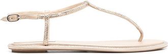 Rene Caovilla Beige Diana Sandals