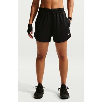 Nike One Dri-FIT Mid Rise 5-Inch Shorts in Black/Black/White at Nordstrom Rack, Size X-Large