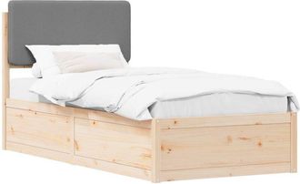 vidaXL Estructura De Cama Con Cabecera Tapizada Gris Claro 80 X 200 Cm Vidaxl