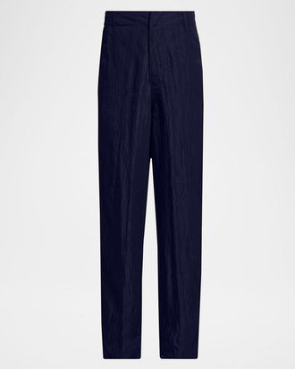 Giorgio Armani Men & apos;s Crinkled Viscose Trousers