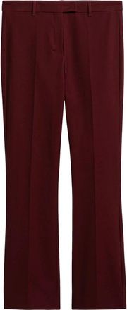 Max Mara Wijd uitlopende polyester broek - Dames - Vrijetijds broeken - Rood - XS - Polyester - Broeken
