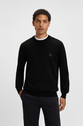 Boss Orange by Hugo Boss Strickpullover BOSS ORANGE Kanovano, Herren, Gr. L, schwarz (schwarz001), Strick, Obermaterial: 95% Baumwolle, 5% Kaschmir, unifarben, regular fit h&uuml;f
