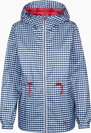 Trespass Womens Niggle Hooded Relaxed Fit Rain Jacket - Navy Gingham - Size: 10