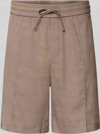 HUGO BOSS Straight Fit Chinoshorts aus Leinen-Lyocell-Mix Modell CINO in Hellbraun, Gr&ouml;&szlig;e XXL