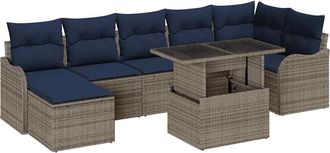 vidaXL Conjunto De Sof&aacute; De Jard&iacute;n 8 Uds. Gris Polirat&aacute;n Vidaxl