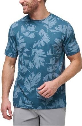 Travis Mathew Travel Tip Leaf Print T-Shirt in Light Teal at Nordstrom Rack, Size Xxx-Large