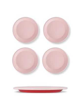 Elifle Two Tone Enamel Dinner Plate - Set of 4 in Red & Pink at Nordstrom