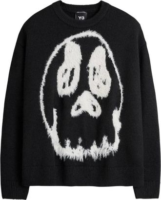 Yohji Yamamoto Truien & Vesten, Heren, Zwart, M, Polyester, Loose Crew Sweater