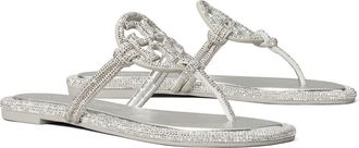 Tory Burch Miller Knotted Pav&eacute; Thong Sandal in Silver at Nordstrom, Size 7.5