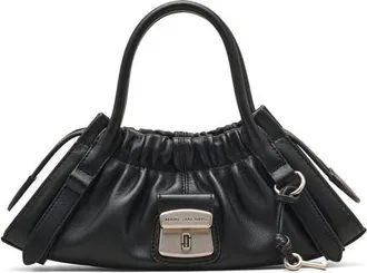 Marc Jacobs The Suede Cristina Small Crossbody Satchel in Black Leather at Nordstrom