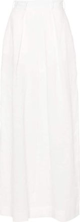 Ana Radu high-waist palazzo pants - women - Linen/Flax - M - White
