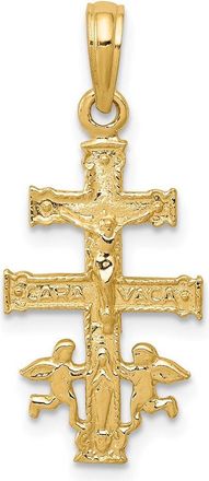 Diamond2Deal 14k Yellow Gold Cara Vaca Crucifix Pendant