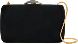 Oscar De La Renta O Minaudière velvet clutch bag - Black