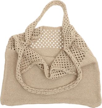 Yarnow Vintage Large Capacity Tote Bag for Women Knitted Polyester Shoulder Bag Lightweight Fashion Beach Stylish Single Shoulder for Shopping and