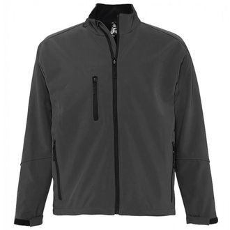 SOLS Mens Relax Soft Shell Jacket (Breathable, Windproof And Water Resistant) (Charcoal) - Size X-Large