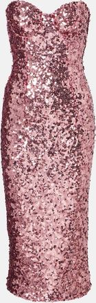 Dolce & Gabbana Abito midi bustier con paillettes