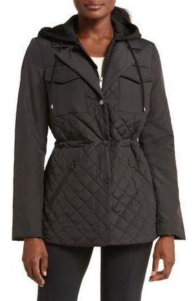 Zella Active Quilted Hooded Jacket in Black at Nordstrom Rack, Size Large