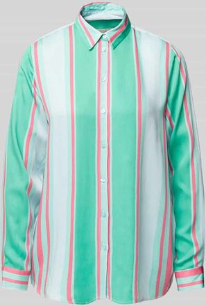 Milano Milano Italy Regular Fit Hemdbluse mit durchgehender Knopfleiste in Gruen, Gr&ouml;&szlig;e 42