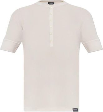 Dsquared2 Wollen Onderhemd T-shirt - Heren - T-shirts - Beige - 2XL - Wol - Tops
